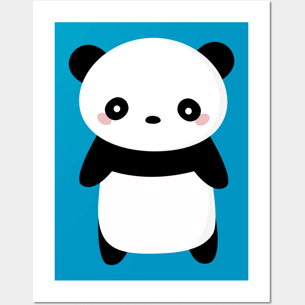 Kawaii Panda Bear T-Shirt Wall Art by happinessinatee